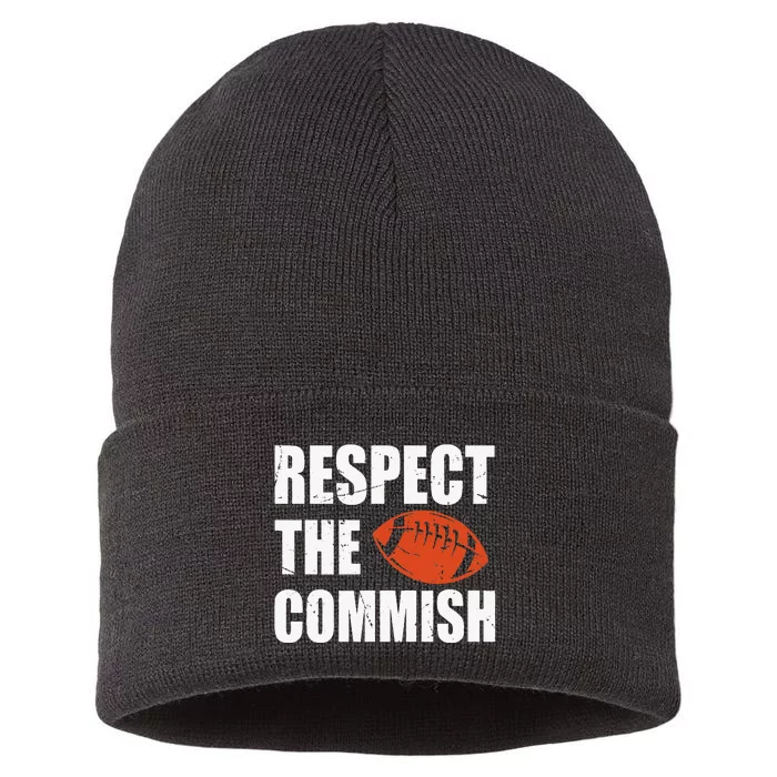 Football Respect The Commish Fantasy Football Champion Sustainable Knit Beanie