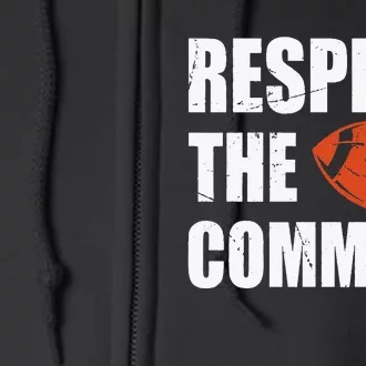 Football Respect The Commish Fantasy Football Champion Full Zip Hoodie