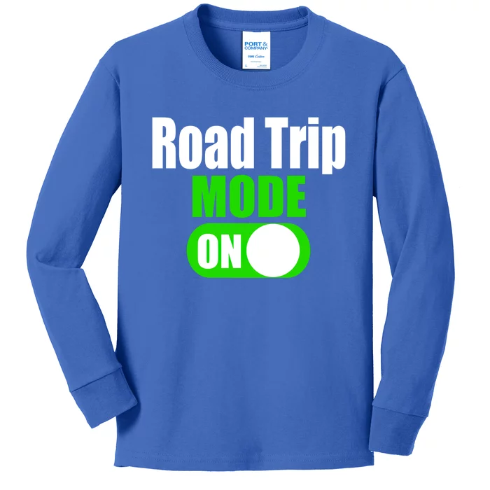 Funny Road Trip Mode On Family Vacation Travel Gift Kids Long Sleeve Shirt