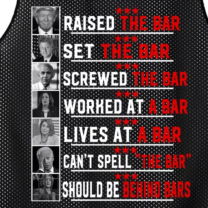 Funny Raised The Bar Pro Donald Trump Quote Mesh Reversible Basketball Jersey Tank