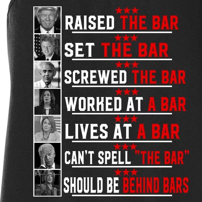 Funny Raised The Bar Pro Donald Trump Quote Women's Racerback Tank