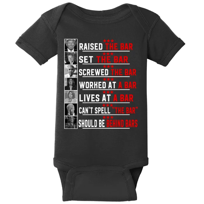 Funny Raised The Bar Pro Donald Trump Quote Baby Bodysuit