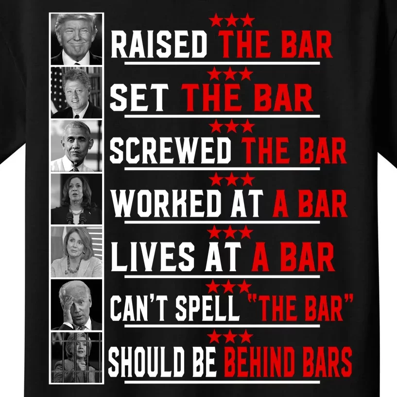 Funny Raised The Bar Pro Donald Trump Quote Kids T-Shirt