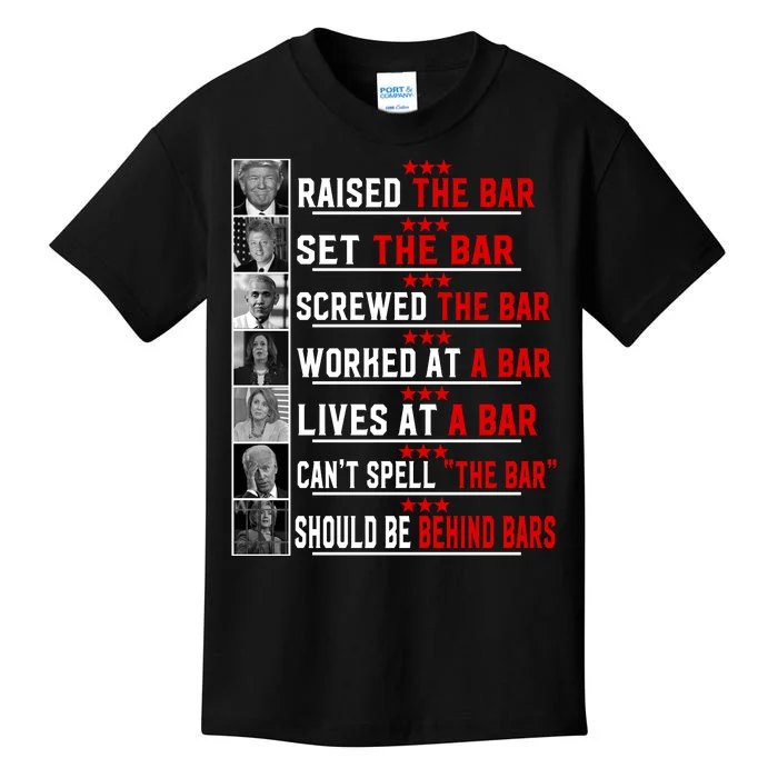 Funny Raised The Bar Pro Donald Trump Quote Kids T-Shirt