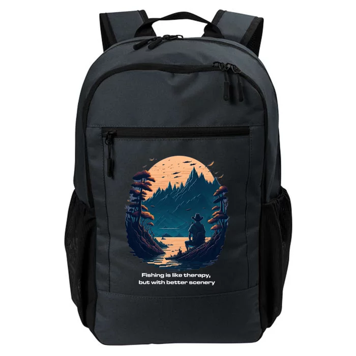 Fishing Relaxing Therapy Quote Meaningful Gift Daily Commute Backpack