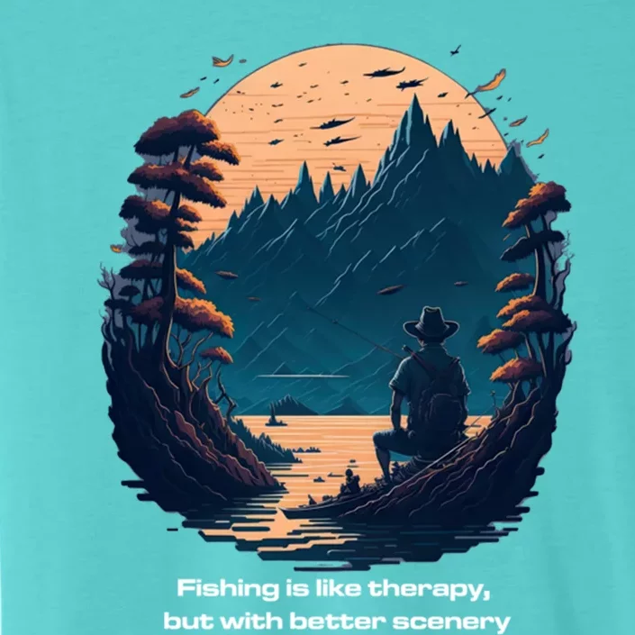 Fishing Relaxing Therapy Quote Meaningful Gift ChromaSoft Performance T-Shirt