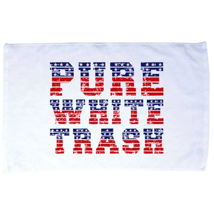 Funny Redneck Usa American Flag Pure White Trash Microfiber Hand Towel