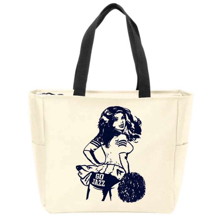 Funny Retro Utah Cheerleader Zip Tote Bag