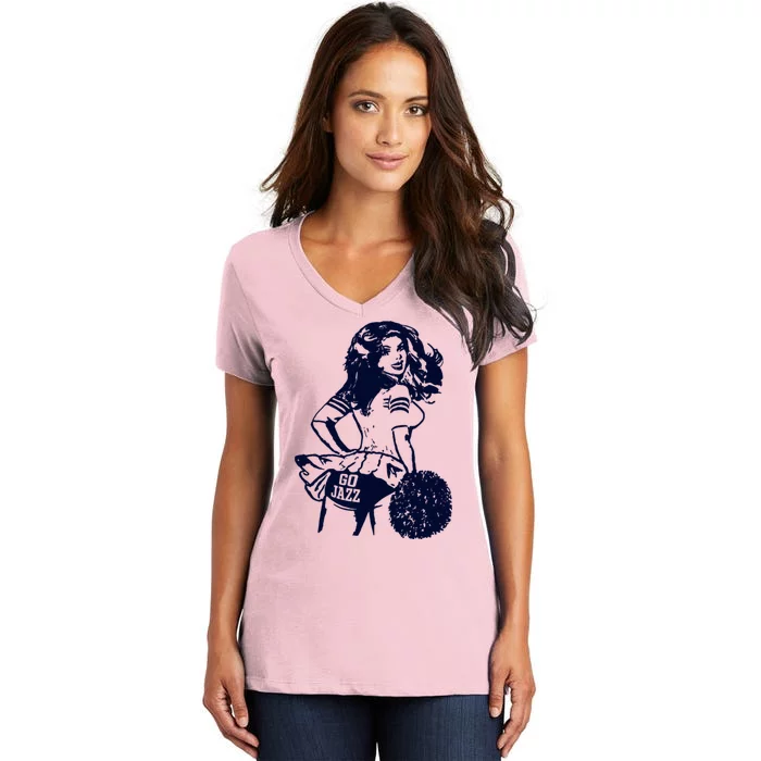 Funny Retro Utah Cheerleader Women's V-Neck T-Shirt