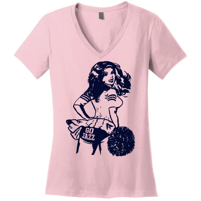 Funny Retro Utah Cheerleader Women's V-Neck T-Shirt