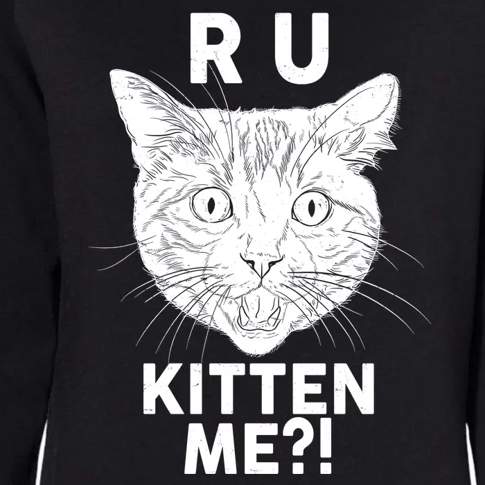 Funny R U Kitten Me Are You Kidding Me Cat Womens California Wash Sweatshirt