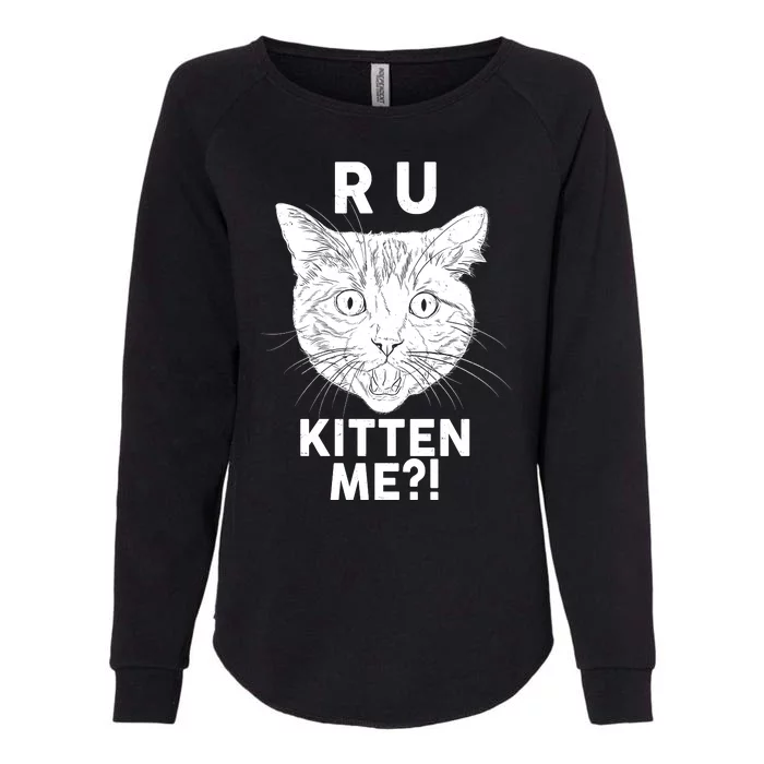 Funny R U Kitten Me Are You Kidding Me Cat Womens California Wash Sweatshirt