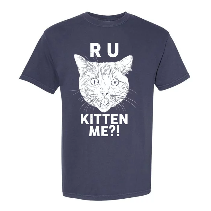 Funny R U Kitten Me Are You Kidding Me Cat Garment-Dyed Heavyweight T-Shirt