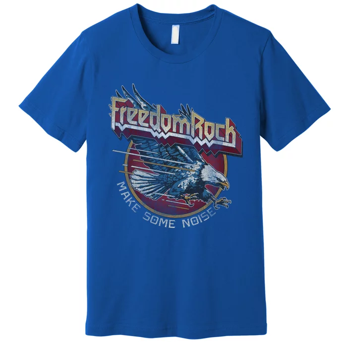 Freedom Rock Usa Eagle Vintage Retro Band Concert 4th July Gift Premium T-Shirt