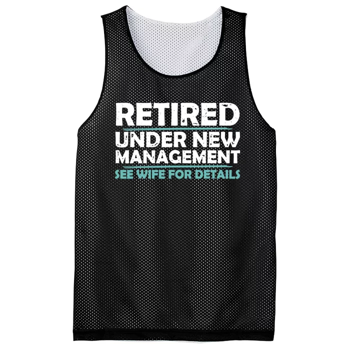 Funny Retired Under New Management Retirement Dad Mesh Reversible Basketball Jersey Tank