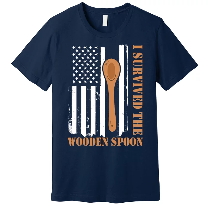 Funny Retro Vintage Wooden Spoon Survivor Premium T-Shirt