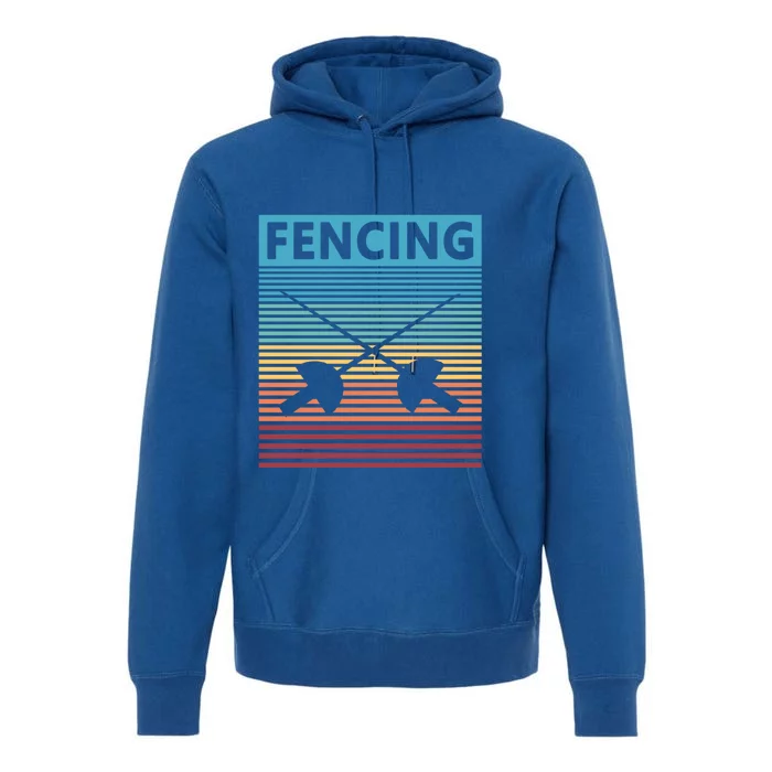 Fencing Retro Vintage Fencing Gift Premium Hoodie