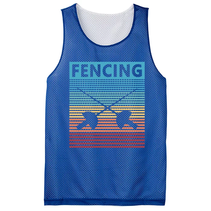 Fencing Retro Vintage Fencing Gift Mesh Reversible Basketball Jersey Tank