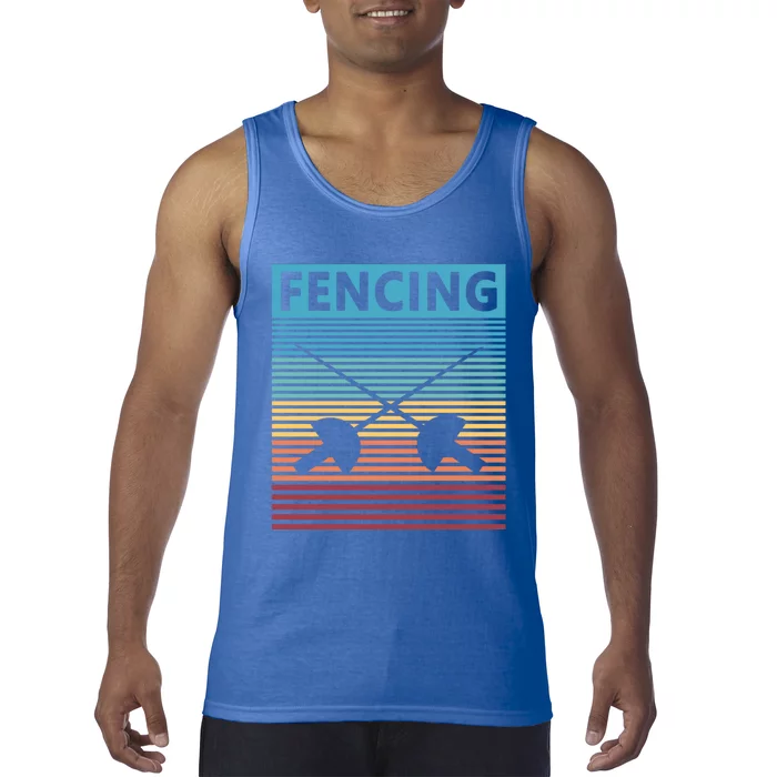 Fencing Retro Vintage Fencing Gift Tank Top