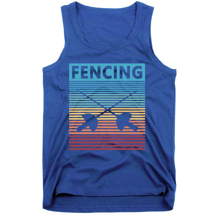 Fencing Retro Vintage Fencing Gift Tank Top