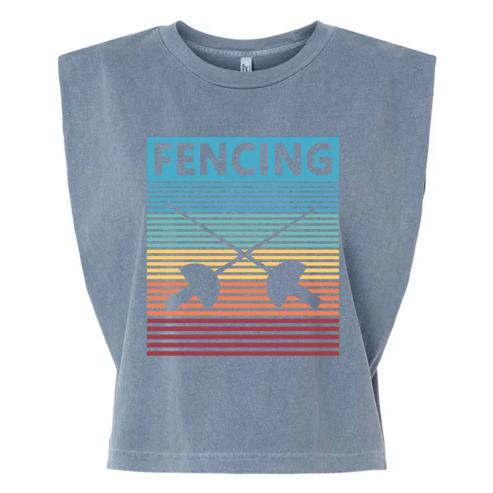 Fencing Retro Vintage Fencing Gift Garment-Dyed Women's Muscle Tee