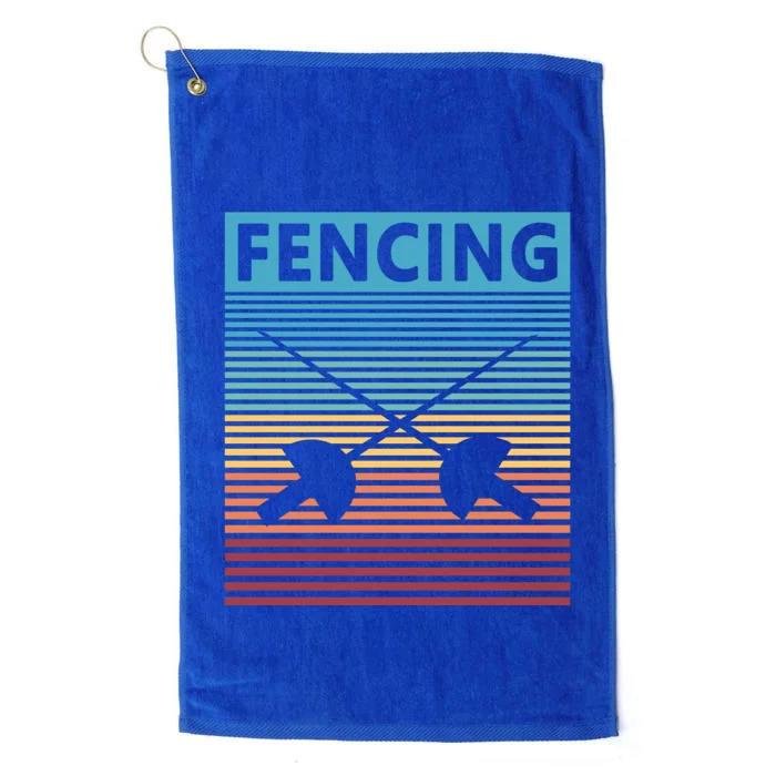 Fencing Retro Vintage Fencing Gift Platinum Collection Golf Towel