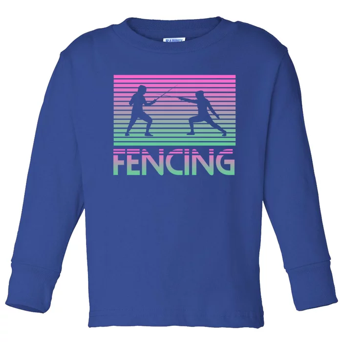 Fencing Retro Vintage Oldcute Giftschool Fencer Great Gift Toddler Long Sleeve Shirt