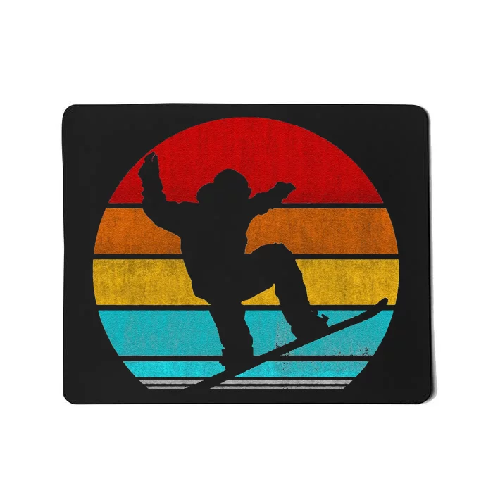 Funny Retro Vintage Snowboarding Mousepad