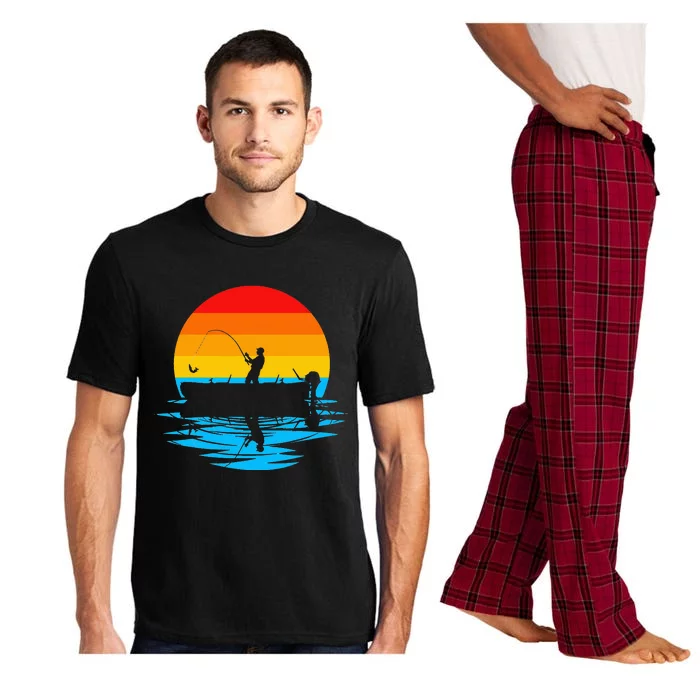 Fishing Retro Vintage Sunset Fishing Lover Pajama Set