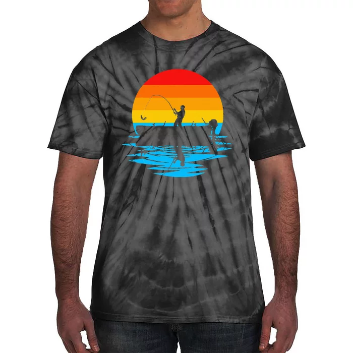 Fishing Retro Vintage Sunset Fishing Lover Tie-Dye T-Shirt