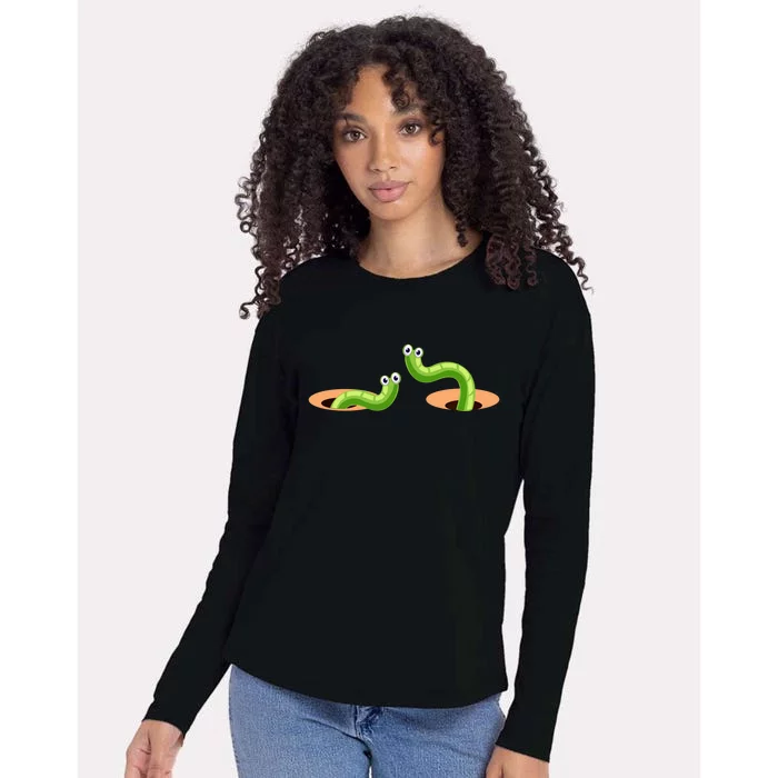 Funny Retro Vintage Worm Farmer Cool Gift Womens Cotton Relaxed Long Sleeve T-Shirt