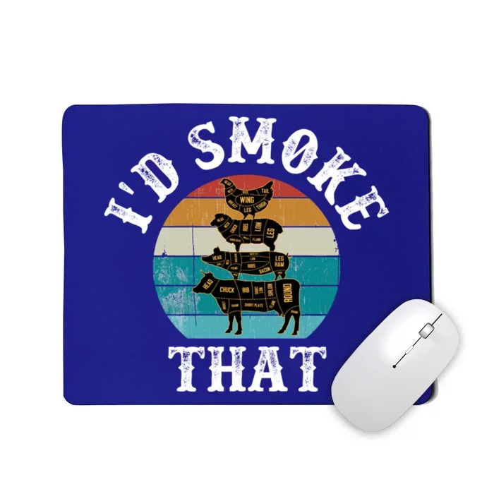 Funny Retro Vintage Grilling Party Chef Dad Tee Funny Bbq Gift Mousepad