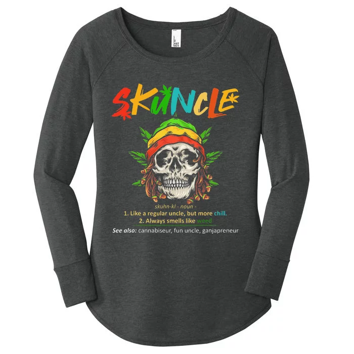 Funny Retro Vintage Uncle Skunkle Weed Smoker Women's Perfect Tri Tunic Long Sleeve Shirt