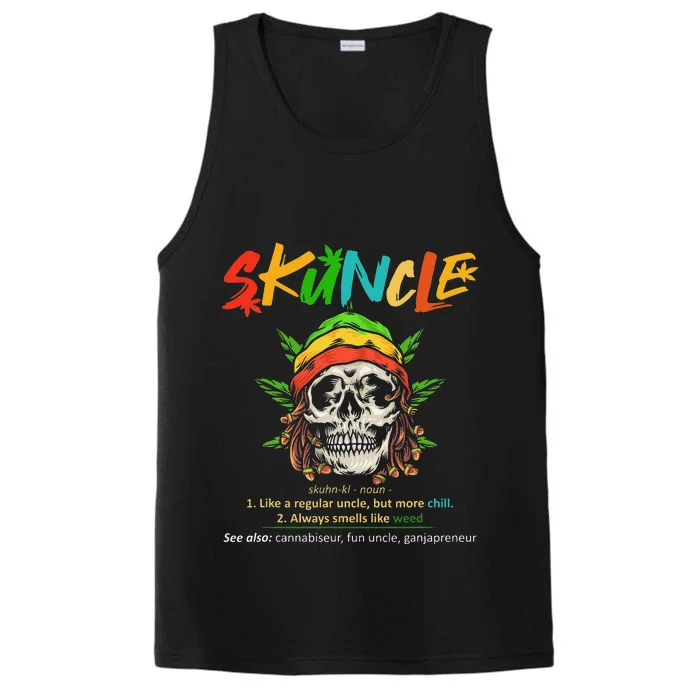 Funny Retro Vintage Uncle Skunkle Weed Smoker Performance Tank