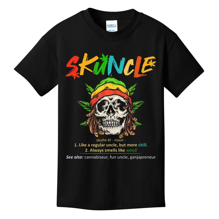 Funny Retro Vintage Uncle Skunkle Weed Smoker Kids T-Shirt