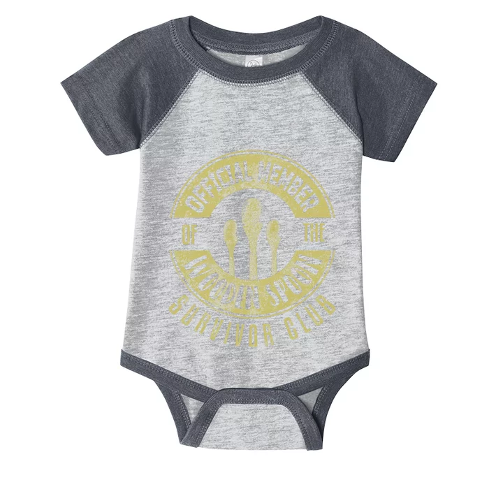 Funny Retro Vintage Wooden Spoon Survivor Infant Baby Jersey Bodysuit