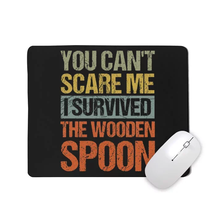 Funny Retro Vintage Wooden Spoon Survivor Mousepad