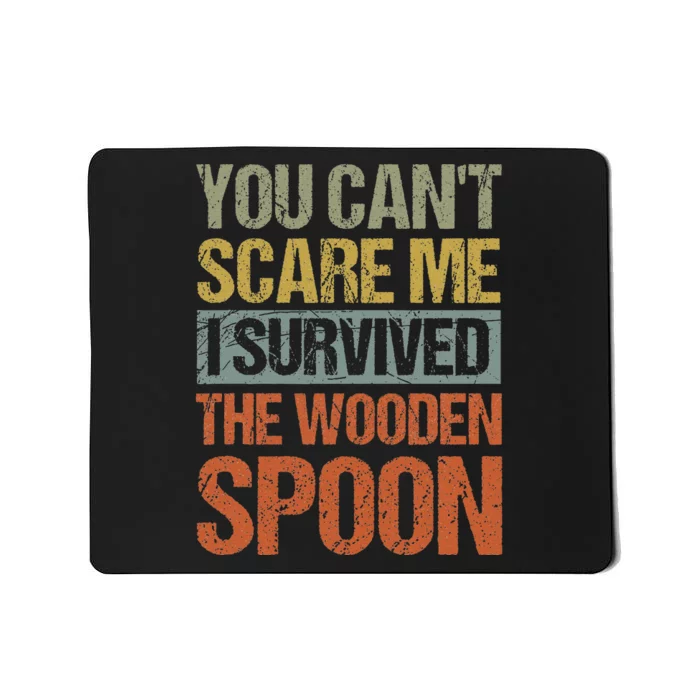 Funny Retro Vintage Wooden Spoon Survivor Mousepad