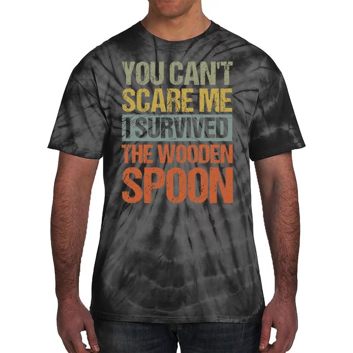 Funny Retro Vintage Wooden Spoon Survivor Tie-Dye T-Shirt