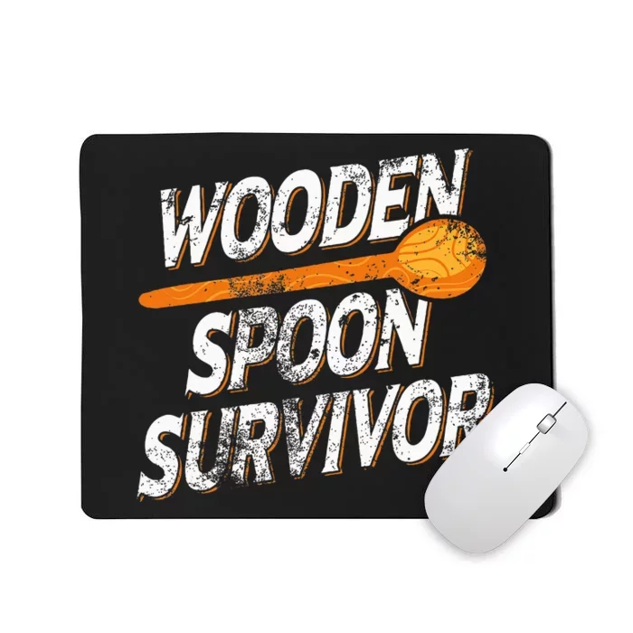 Funny Retro Vintage Wooden Spoon Survivor Mousepad