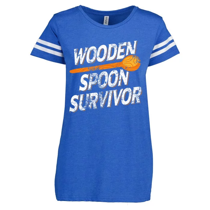 Funny Retro Vintage Wooden Spoon Survivor Enza Ladies Jersey Football T-Shirt