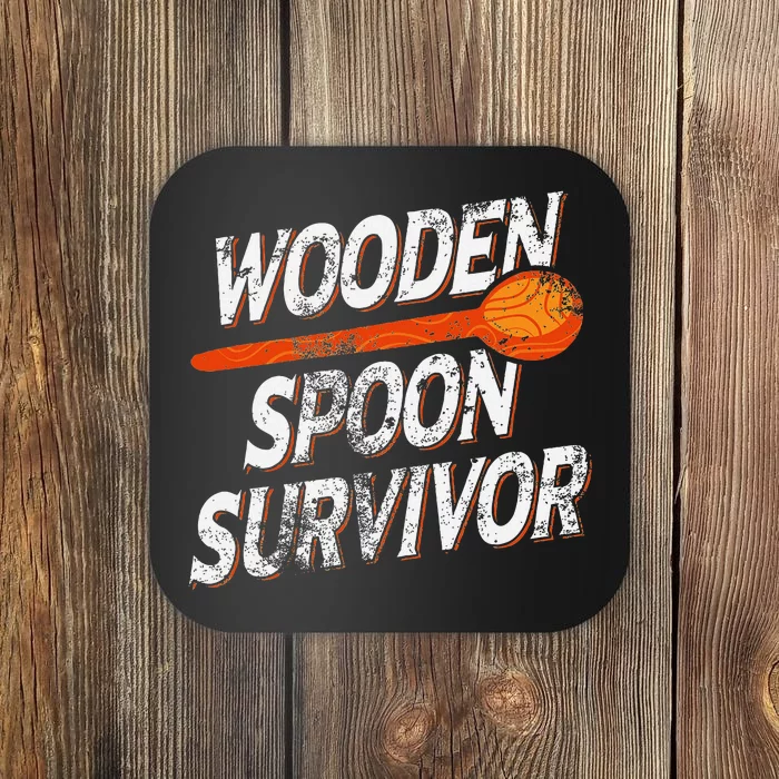 Funny Retro Vintage Wooden Spoon Survivor Coaster