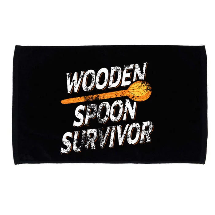 Funny Retro Vintage Wooden Spoon Survivor Microfiber Hand Towel