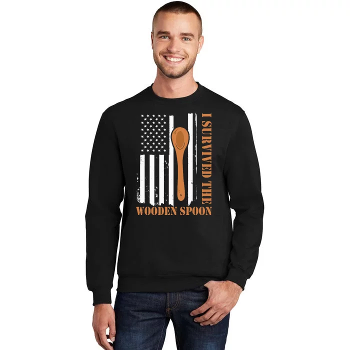 Funny Retro Vintage Wooden Spoon Survivor Tall Sweatshirt