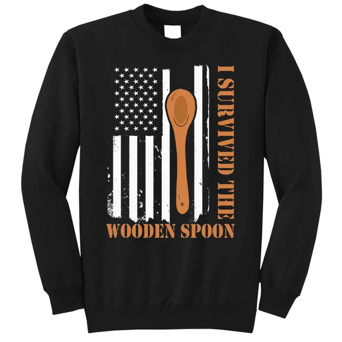 Funny Retro Vintage Wooden Spoon Survivor Tall Sweatshirt