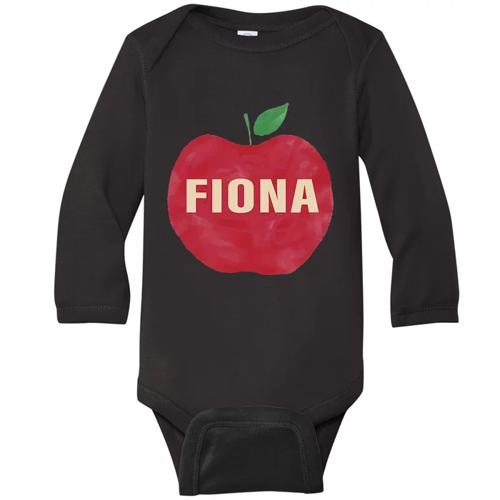 Fiona Retro Vintage Apple Baby Long Sleeve Bodysuit