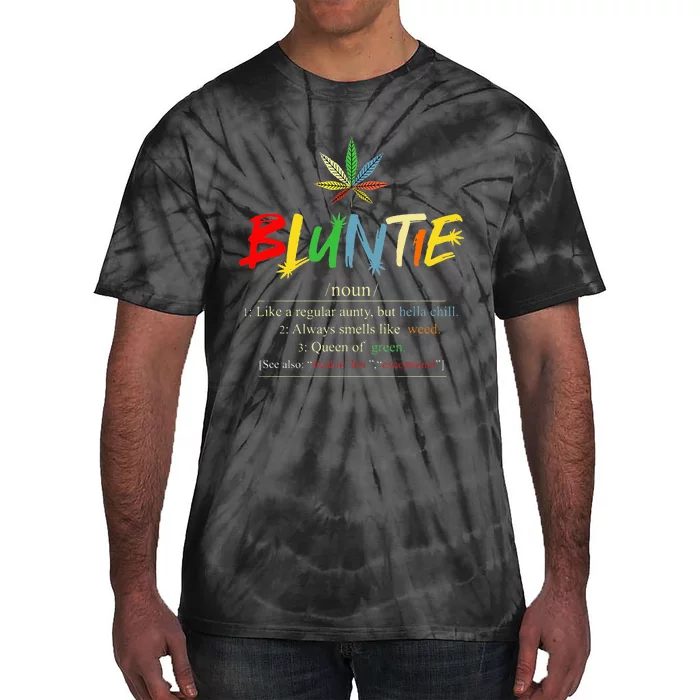 Funny Retro Vintage aunt wear Bluntie Funny Aunt Weed Tie-Dye T-Shirt