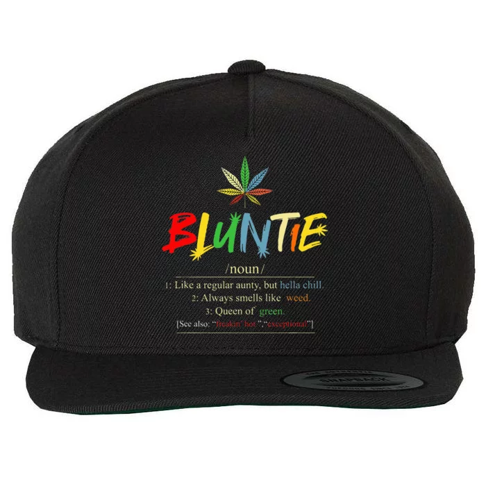 Funny Retro Vintage aunt wear Bluntie Funny Aunt Weed Wool Snapback Cap