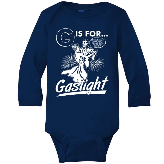 Funny Retro Vintage G Is For Gaslight Baby Long Sleeve Bodysuit