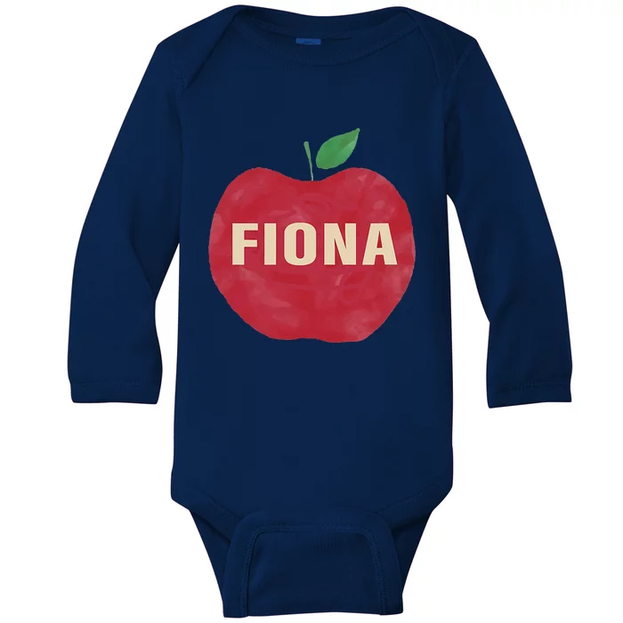 Fiona Retro Vintage Apple Baby Long Sleeve Bodysuit